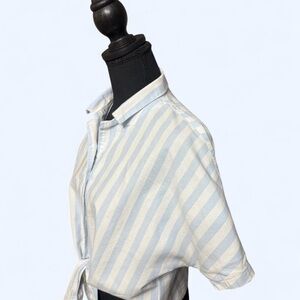 Striped Blue and White Women's Blouse